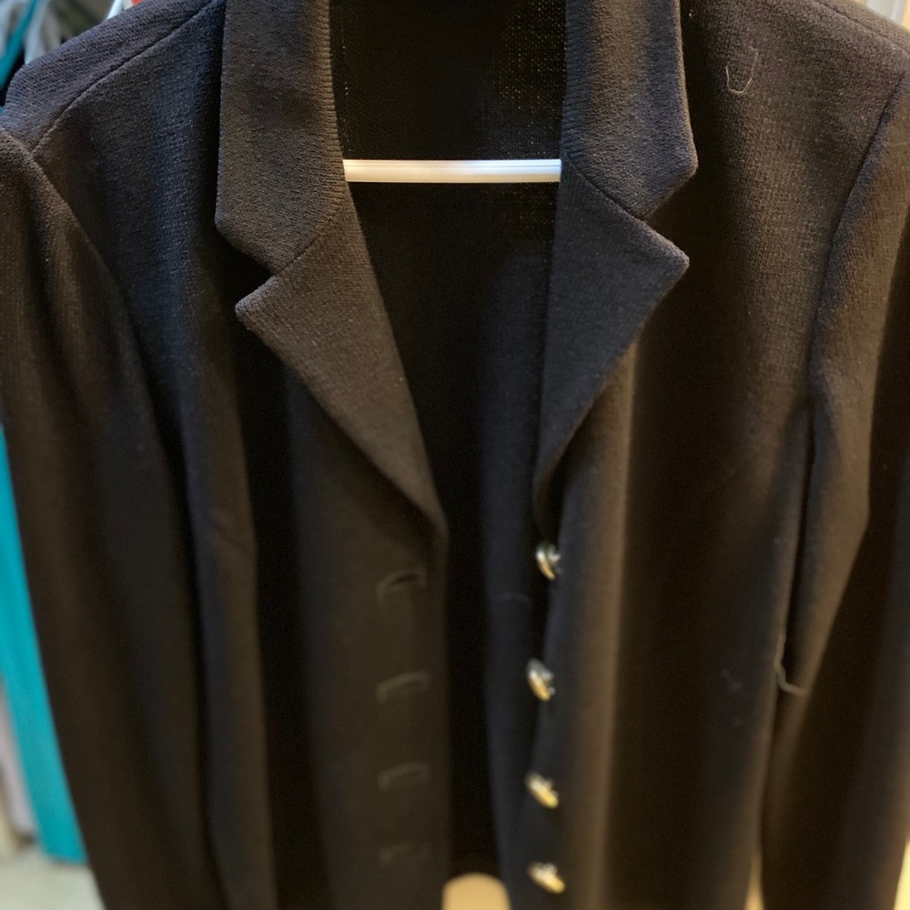 St. John’s black sweater blazer long